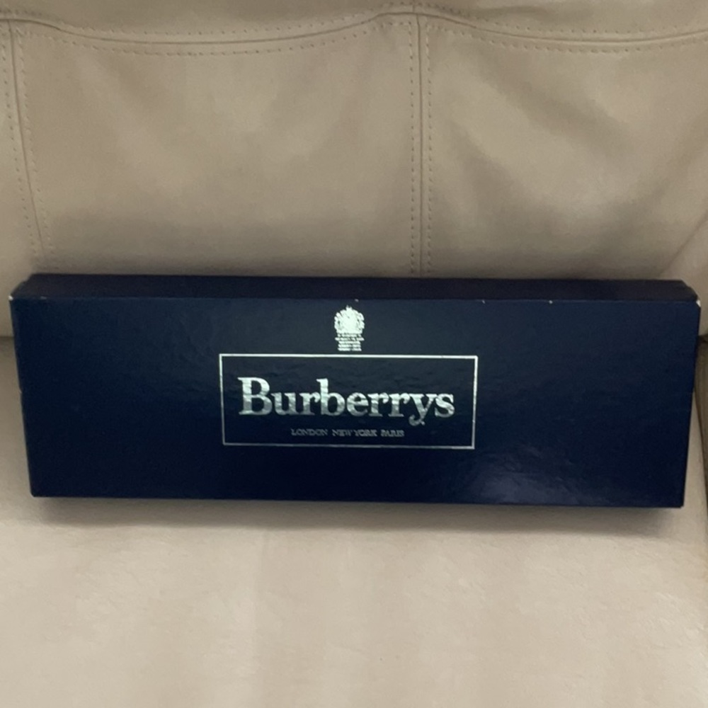 Burberrys Vintage Cashmere Scarf with Navy Box - Picture 2 of 4